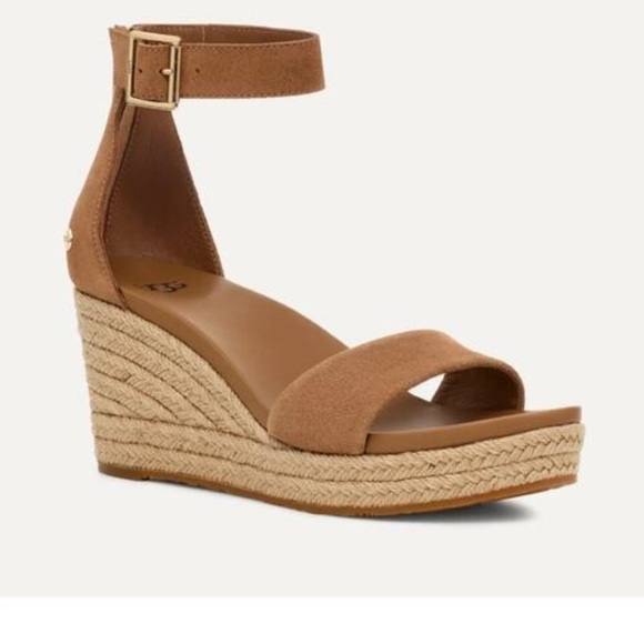 UGG Women\'s Aylani Brown Espadrille Wedges